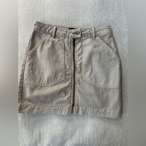 BDG Layla Zip Denim Mini Skirt light brown size M